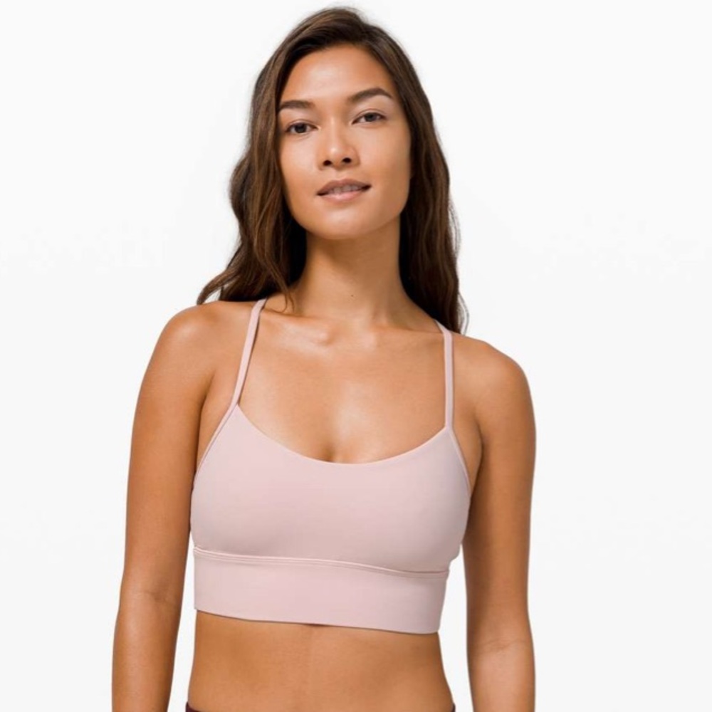 Lululemon Flow Y Bra Long Line Nulu pink mink berry size 2